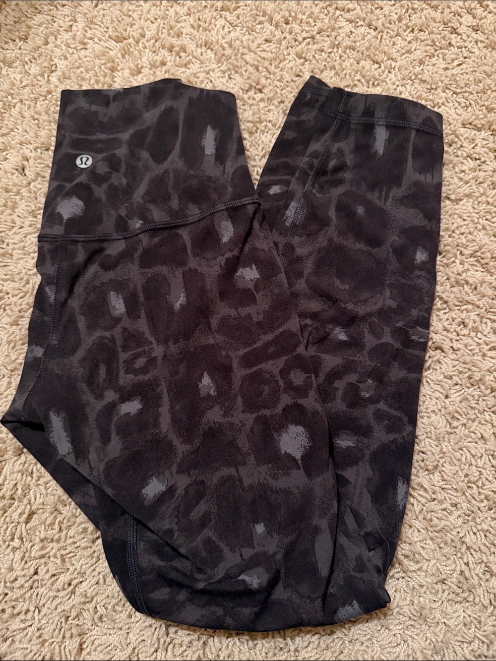 lululemon athletica Kids Charcoal Black Leopard-Print Leggings